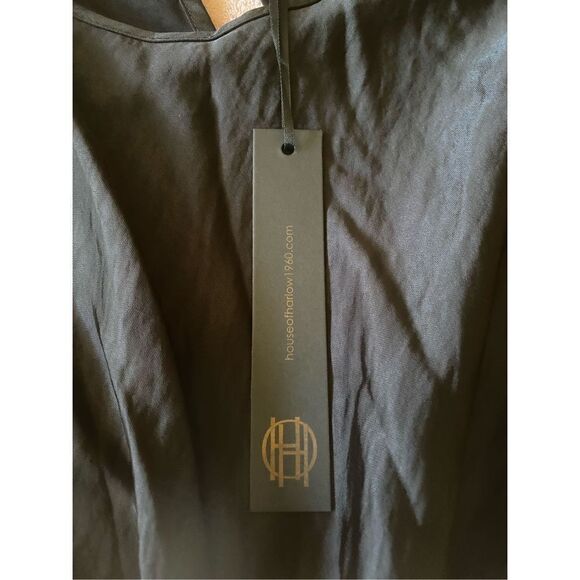 House of Harlow 1960 Women's Black Ruched Keyhole Maxi Satin Dress Size XS NEW - Picture 8 of 15